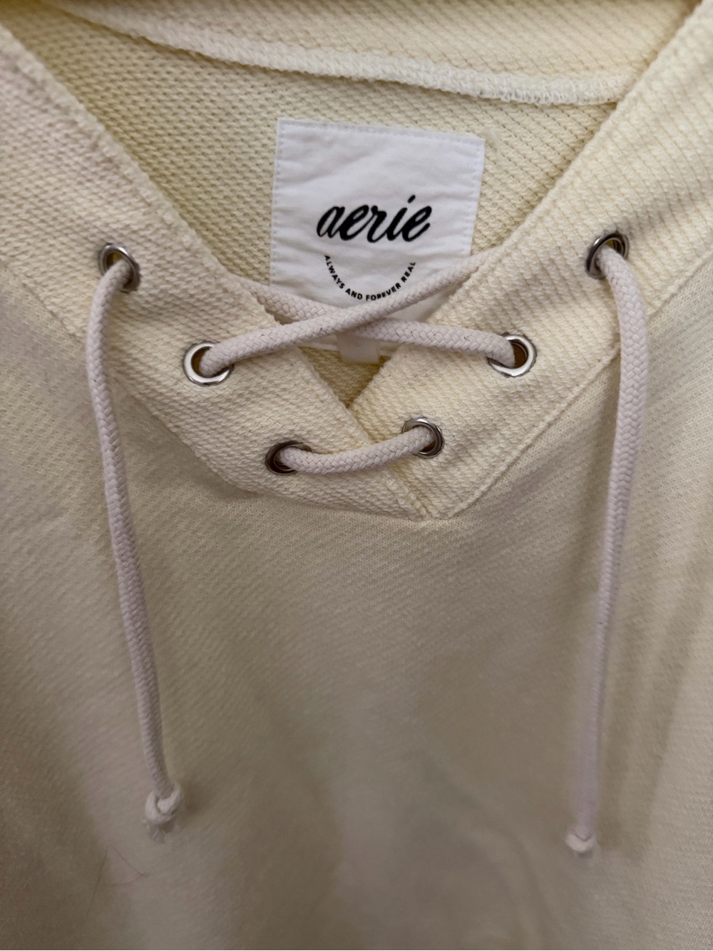 Butter yellow tie front sweatshirt - Picture 3 of 4
